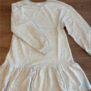 Gray Long Sleeve Sweatshirt Dress